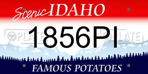 1856PI Idaho License Plate