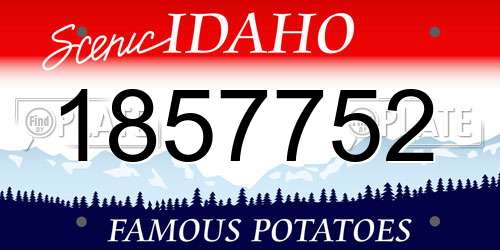 1857752 Idaho License Plate