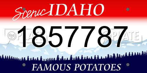 1857787 Idaho License Plate