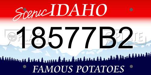 18577B2 Idaho License Plate