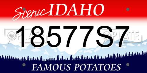 18577S7 Idaho License Plate