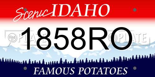 1858RO Idaho License Plate