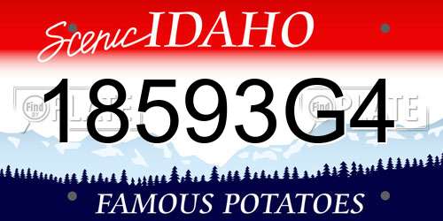 18593G4 Idaho License Plate