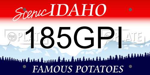 185GPI Idaho License Plate