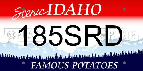 185SRD Idaho License Plate