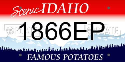 1866EP Idaho License Plate