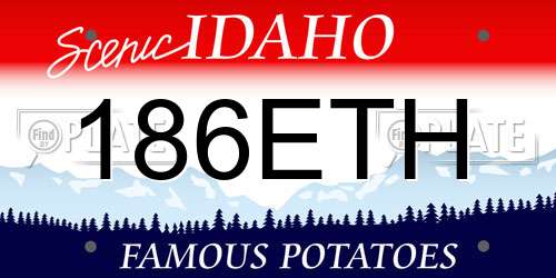 186ETH Idaho License Plate