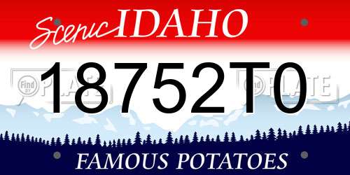 18752T0 Idaho License Plate