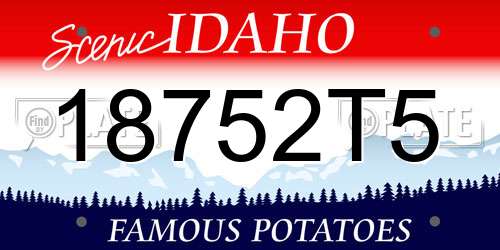 18752T5 Idaho License Plate