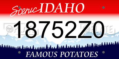 18752Z0 Idaho License Plate