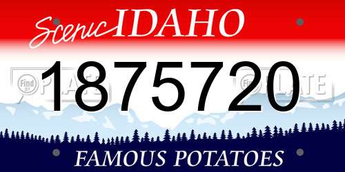 1875720 Idaho License Plate
