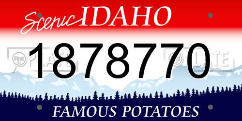 1878770 Idaho License Plate