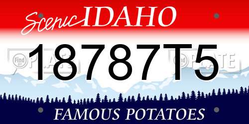 18787T5 Idaho License Plate