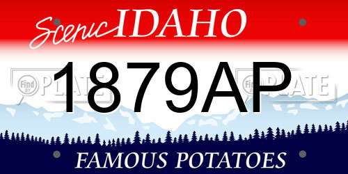 1879AP Idaho License Plate