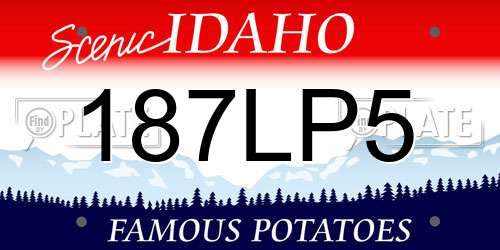 187LP5 Idaho License Plate