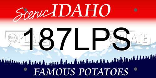 187LPS Idaho License Plate