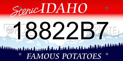 18822B7 Idaho License Plate