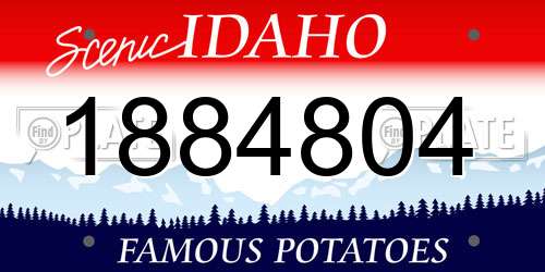 1884804 Idaho License Plate