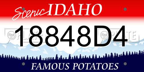 18848D4 Idaho License Plate