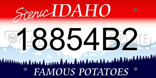 18854B2 Idaho License Plate