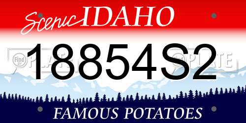 18854S2 Idaho License Plate