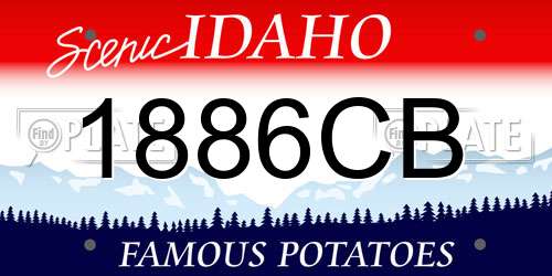 1886CB Idaho License Plate