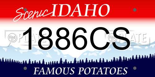 1886CS Idaho License Plate