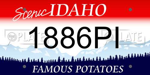 1886PI Idaho License Plate