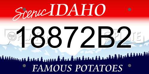 18872B2 Idaho License Plate