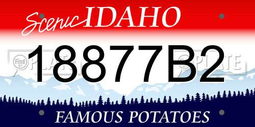 18877B2 Idaho License Plate