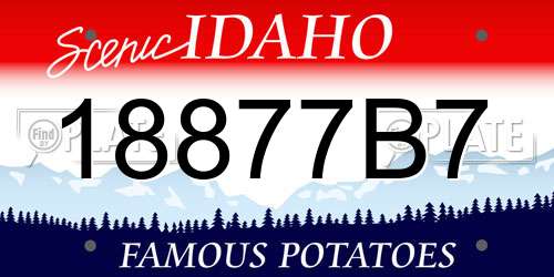 18877B7 Idaho License Plate