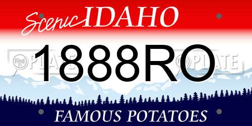 1888RO Idaho License Plate