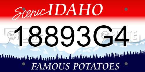 18893G4 Idaho License Plate
