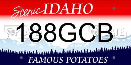 188GCB Idaho License Plate