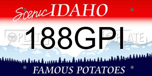 188GPI Idaho License Plate