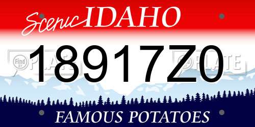 18917Z0 Idaho License Plate