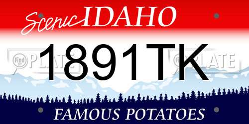 1891TK Idaho License Plate