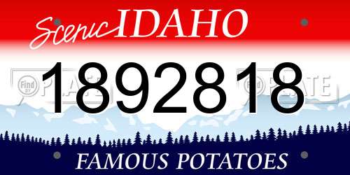 1892818 Idaho License Plate