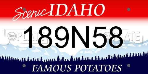 189N58 Idaho License Plate