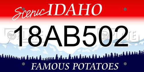 18AB502 Idaho License Plate