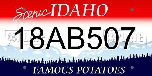 18AB507 Idaho License Plate