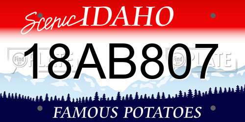 18AB807 Idaho License Plate