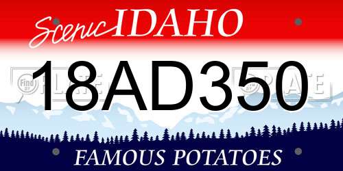 18AD350 Idaho License Plate