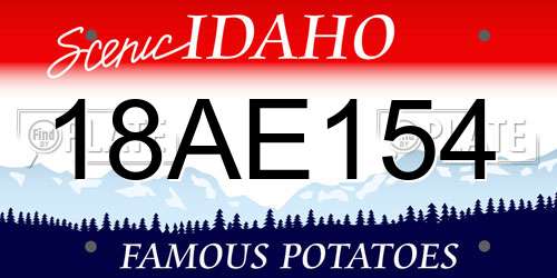 18AE154 Idaho License Plate