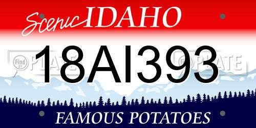 18AI393 Idaho License Plate