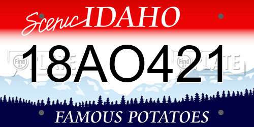 18AO421 Idaho License Plate