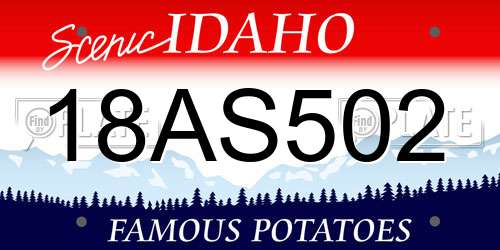 18AS502 Idaho License Plate