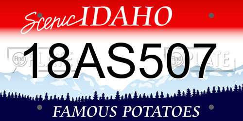 18AS507 Idaho License Plate