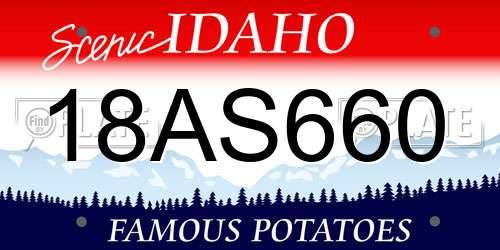 18AS660 Idaho License Plate