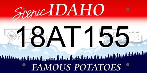 18AT155 Idaho License Plate